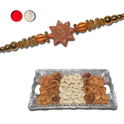 "Rakhi - FR- 8100 A (Single Rakhi) , Dryfruit Thali - code RD100 - Click here to View more details about this Product